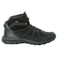 jack wolfskin - woodland 2 texapore mid - chaussures de randonnée taille 42, noir/gris