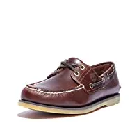 timberland homme classic 2 eye chaussures bateau, marron rootbeer smooth, 45 eu