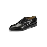 loake braemar chaussures richelieu en cuir pour homme avec semelle en cuir noir, noir , 42.5 eu