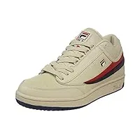 fila baskets t-1 mid fashion pour homme, crème peacoat chinese red, 41 eu