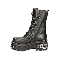 new rock shoes - classic new rock leather boots with reactor sole uk 7.5 / black