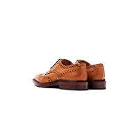 chaussures chester brogue en cuir - marron - peau,