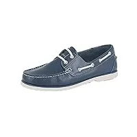 dek hommes cuir non marquant mocassin chaussures bateau - bleu marine, 6 uk