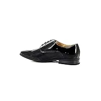 goor - chaussures habillées pour hommes lacet noir vernis - vernis noir, 43,5