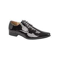 goor - chaussures de ville en cuir verni à lacets - homme (44 eur) (noir)