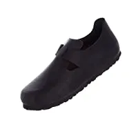 birkenstock unisex london clog adjustable strap slip on loafer shoe, black oiled leather, 41