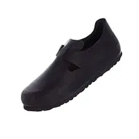 birkenstock unisex london clog adjustable strap slip on loafer shoe, black oiled leather, 43
