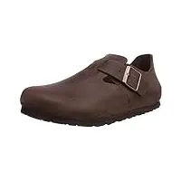 birkenstock unisex london clog adjustable strap slip on loafer shoe, habana oiled leather, 40