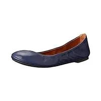 lucky brand women's lucky emmie ballet flat, american navy/leather, 11 w us