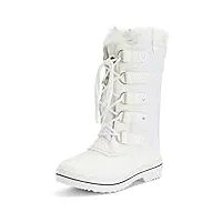 bottes de neige matelassées imperméables pour femme - blanc - blanc, 38 eu
