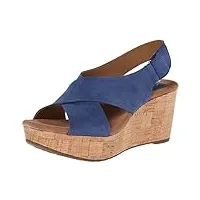 clarks women's caslynn shae wedge sandal, blue, 10 m us