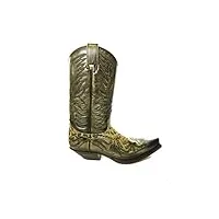 sendra boots bottes de cowboy 3241 en cuir de serpent antique avec tire-bottes, graisse pour cuir et sac de transport sendra de roy dunn's, noir , 43 eu