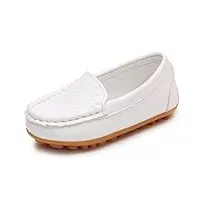 dadawen mixte enfant a-enfiler leather oxford loafer chaussure-blanc 33