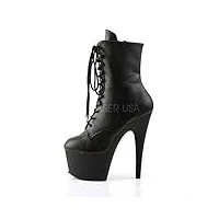 pleaser femme adore-1020 bottes à tige courte, noir (blk faux leather/blk matte), 38 eu