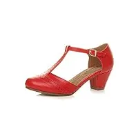 femmes talon moyen découper chaussures richelieu escarpins pointure 5 - rouge mat - 38 eu