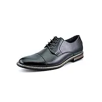 bruno chaussures de ville homme oxfords en daim chaussure costume à lacets hommes classiques pour travail noir prince-6 taille 44