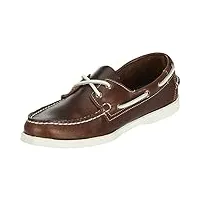 sebago homme docksides portland waxed chaussures bateau, marron (brown-white a02), 45 eu