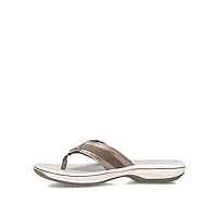 clarks - tongs breeze sea h femme, 41.5 eur, pewter synthetic