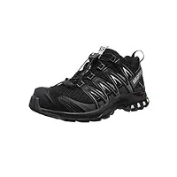 salomon xa pro 3d chaussures de trail running pour femme, stabilité, accroche, protection longue durée, black, 39 1/3