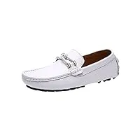 baymate chaussures décontractés pour hommes conduite designer mocassins À enfiler blanc asia 43 (26.5cm)