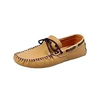 baymate hommes confort mocassins plats lace loafers chaussures de conduite jaune asia 41 (25.5cm)