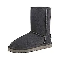 shenduo bottes femme hiver imperméables, bottes de neige mi-mollet doublure chaude d5125 gris 39