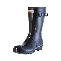 hunter original short gloss wellington boots, femme - bleu marine, 39 eu (6 uk)