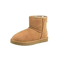 shenduo bottes hiver femme cuir(daim), boots classiques courtes doublure chaude da5854 marron 40