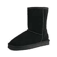 shenduo bottes femme hiver imperméables, bottes de neige mi-mollet doublure chaude d5125 noir 39