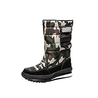 lvrao bottes de neige avec fourrées doublure chaude imperméable boots de neige chaussures d hiver pour homme # vert 47