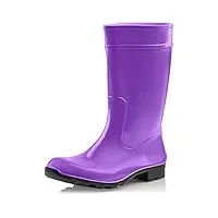 ladeheid bottes de pluie femme en caoutchouc pvc avec semelle extérieure antidérapante 100% imperméable la-967 (violet/noir, 37 eu)