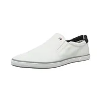 tommy hilfiger baskets homme vulcanisées iconic slip-on chaussures, blanc (white), 43 eu