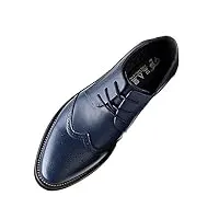 anufer hommes intelligent bout pointu chaussures habillées lacets formel affaire mariage brogues bleu marin p110 eu41