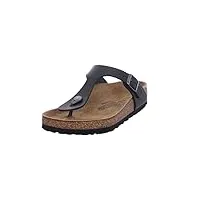 birkenstock gizeh oiled leather, tongs homme, black, 44