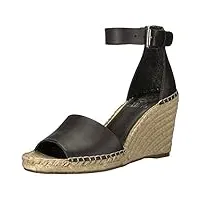 vince camuto women's leera espadrille wedge sandal, black, 6 medium us