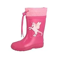 beck fille unicorn bottes bottines de pluie, rose, 28 eu