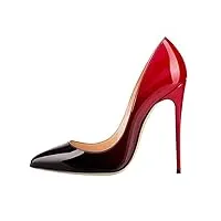 edefs femme escarpins talon aiguille sexy gradient soiree mariage chaussures fade rouge - taille 45
