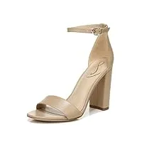 sam edelman women's yaro ankle strap sandal heel classic nude leather 11.5 m us
