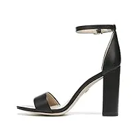 sam edelman women's yaro ankle strap sandal heel black leather 10 w us
