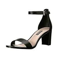 nine west women's pruce block heel sandal black nappa 7.5 m us