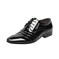 wealsex chaussures de ville à lacets derbies noir homme bout pointu chaussures d'affaires classique commercial mariage taille 38-45