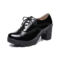 dadawen femmes ­chaussures de ville à lacets derbies baskets cuir plateforme/mary jane oxfords chaussures noir(c) 39