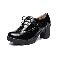 dadawen femmes ­chaussures de ville à lacets derbies baskets cuir plateforme/mary jane oxfords chaussures noir(c) 36