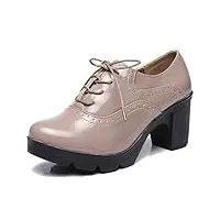 dadawen femmes ­chaussures de ville à lacets derbies baskets cuir plateforme/mary jane oxfords chaussures abricot (c) 35