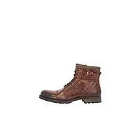jack & jones homme jfwalbany leather sts biker boots, marron(brown stone brown stone), 41 eu