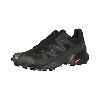 salomon speedcross 5 chaussures de trail running pour homme, accroche, stabilité, fit, black, 41 1/3
