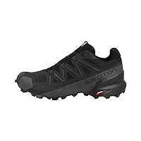 salomon speedcross 5 chaussures de trail running pour homme, accroche, stabilité, fit, black, 42