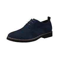 dadawen homme chaussures de ville en suédé bleu 46.5
