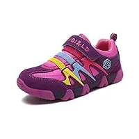 chaussures de tennis garçon fille chaussure de course sports mode basket sneakers running compétition entraînement pour enfant rose rouge 25 eu