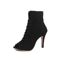 minetom femmes sandales sexy escarpins à talons hauts Été peep toe stiletto chaussures chic bandage creux lacets bottes courtes bottines noir eu 43